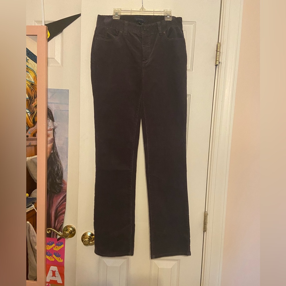 Womens dark grey corduroy pants; size 4